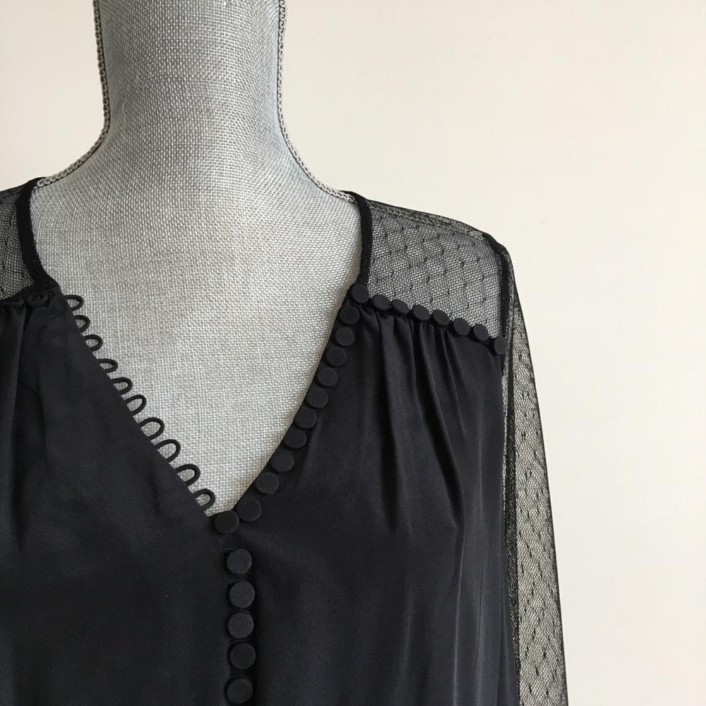 BCBG Mesh Silk Blouse